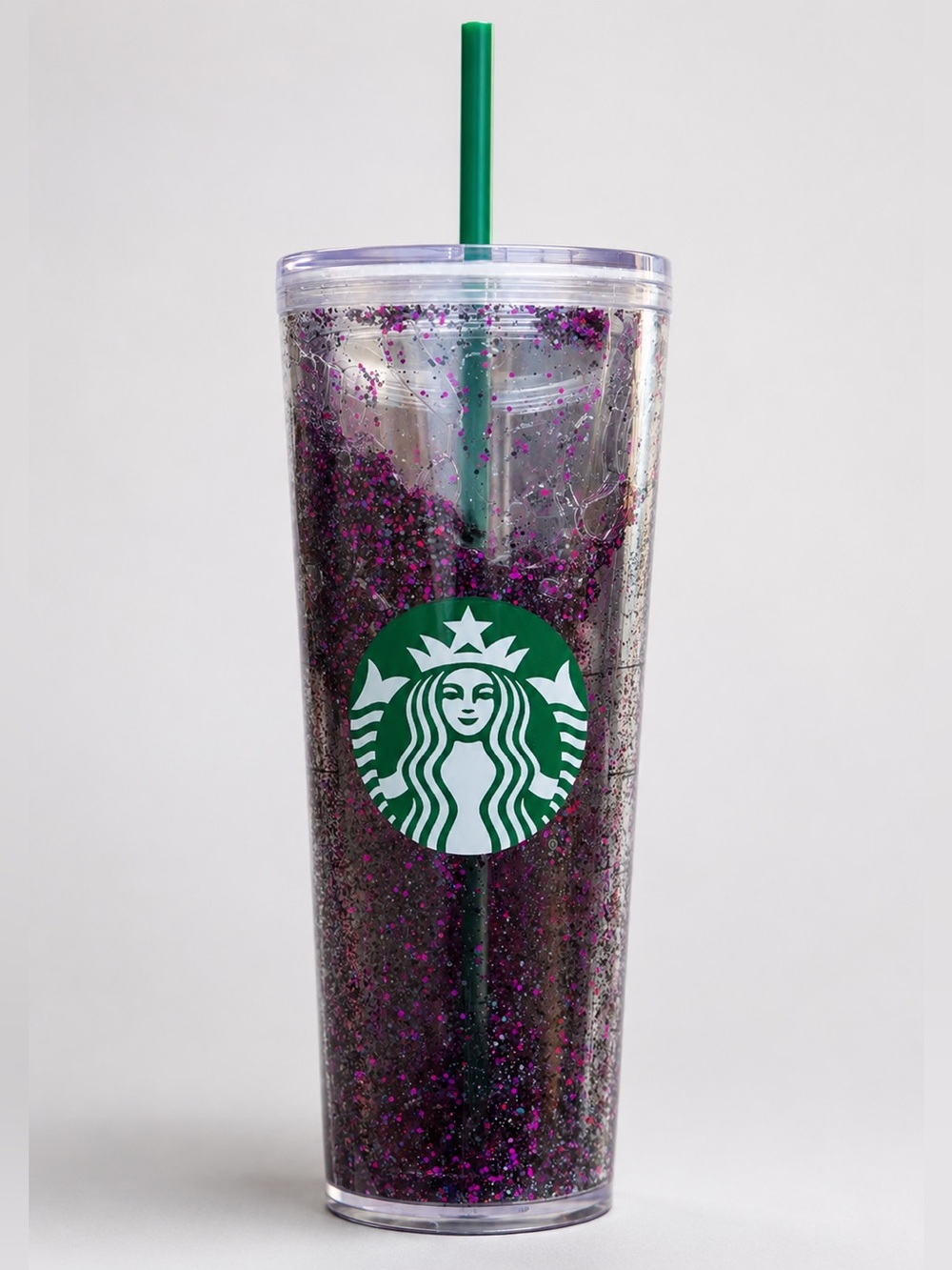 Starbucks Venti Custom Handmade Purple Glitter Snow Globe Cold Cup Tumblr 24oz